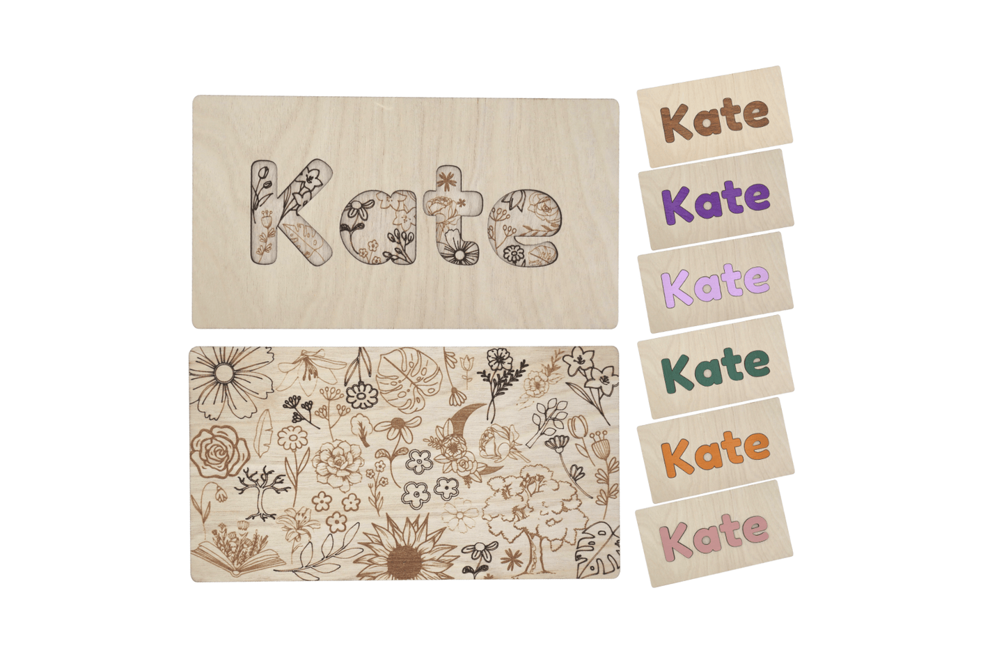Floral Themed Custom Name Puzzle