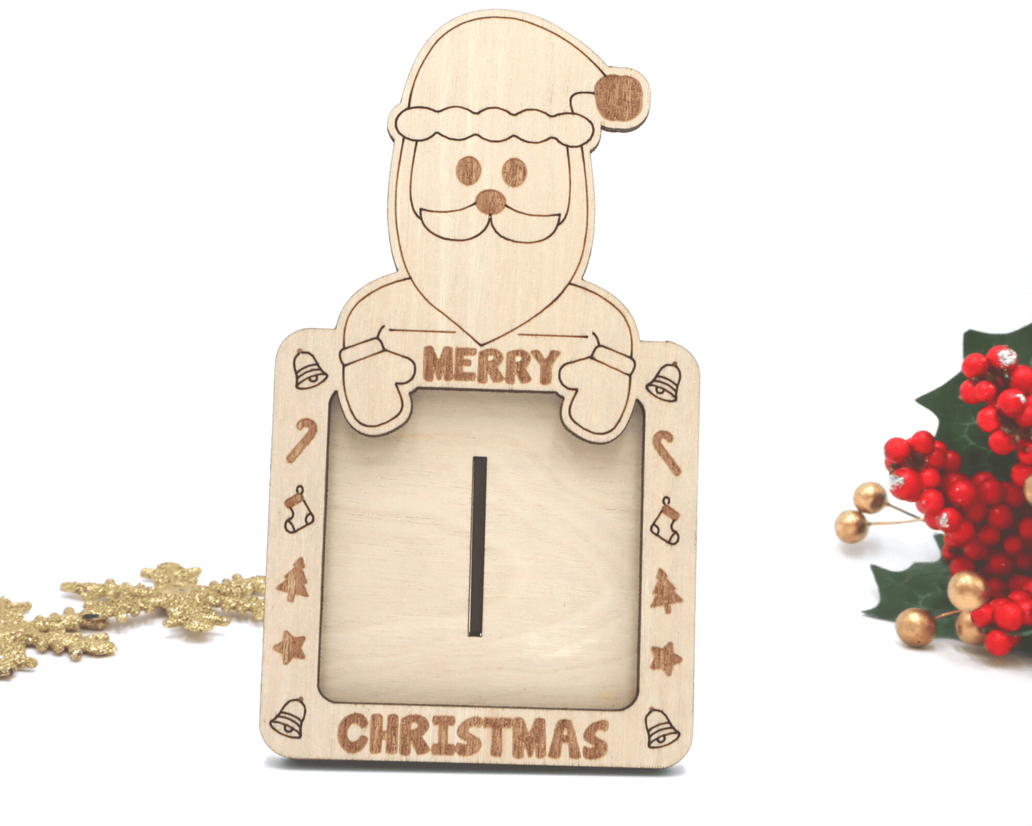 Christmas Theme Self-Standing Photo Frame Set - Elf and Santa