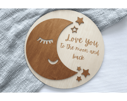 Love You To The Moon And Back - Kids Bedroom Wall Art | Decor